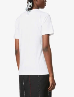 Comme Des Garçons Play Big Heart-appliqué Cotton-jersey T-shirt -Closet By She 143 2000022 P1T034 WHITE ALT03