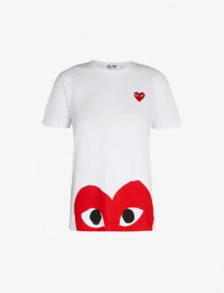 Comme Des Garçons Play Big Heart-appliqué Cotton-jersey T-shirt