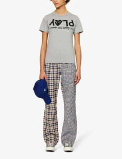 Comme Des Garçons Play Reverse Logo-print Cotton-jersey T-shirt -Closet By She 143 2000022 P1T081 GREY ALT01