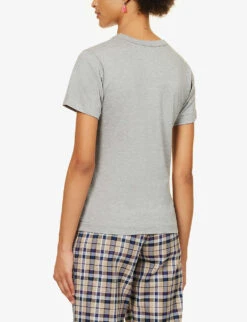 Comme Des Garçons Play Reverse Logo-print Cotton-jersey T-shirt -Closet By She 143 2000022 P1T081 GREY ALT03