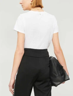 Vince Essential Round-neck Pima Cotton T-shirt -Closet By She 197 3004397 VR59183107 OPTICWHITE ALT02