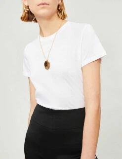 Vince Essential Round-neck Pima Cotton T-shirt -Closet By She 197 3004397 VR59183107 OPTICWHITE ALT03