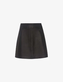 Whistles A-line Leather Skirt -Closet By She 501 10019 027922 BLACK M