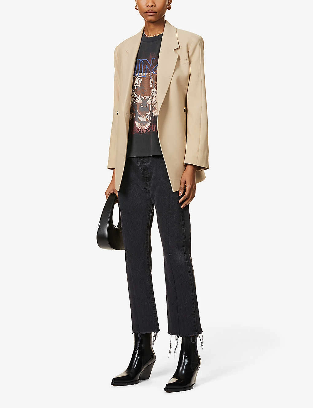 ANINE BING Tiger Graphic-print Cotton-jersey T-shirt 5 ANINE BING Tiger Graphic-print Cotton-jersey T-shirt - Image 3