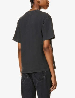 ANINE BING Tiger Graphic-print Cotton-jersey T-shirt 10 ANINE BING Tiger Graphic-print Cotton-jersey T-shirt -Closet By She R03699184 BLACK ALT02