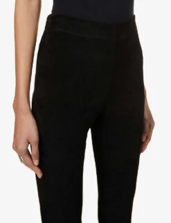 Joseph High-rise Suede Leggings -Closet By She R03748266 BLACK ALT04
