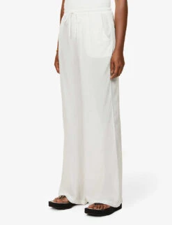 Dalton Wide-leg Cotton-blend Trousers -Closet By She R03760065 VANILLA ALT02