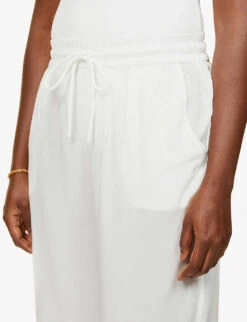 Dalton Wide-leg Cotton-blend Trousers -Closet By She R03760065 VANILLA ALT04