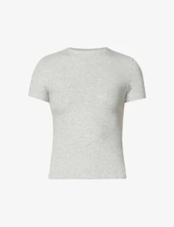 Round-neck Stretch-cotton T-shirt