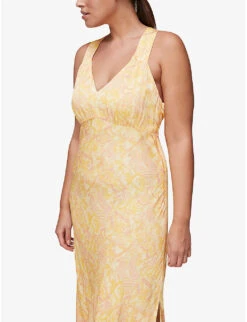 Whistles Safari-print Satin Midi Dress -Closet By She R03776759 YELLOW ALT03