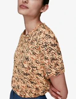 Whistles Ultimate Graphic-print Linen T-shirt -Closet By She R03780626 MULTICOLOURED ALT03