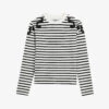CLAUDIE PIERLOT Trocadero Striped Stretch-woven Top -Closet By She R03786968 NATURELS M