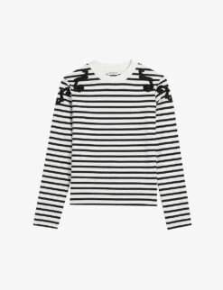 CLAUDIE PIERLOT Trocadero Striped Stretch-woven Top