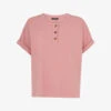 Whistles Button-detail Cotton Henley T-shirt -Closet By She R03804442 PINK M