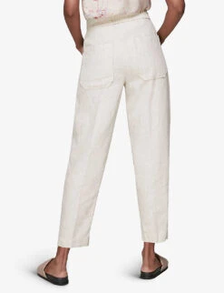 Whistles Barrel-leg Loose-fit Linen Trousers 8 Whistles Barrel-leg Loose-fit Linen Trousers -Closet By She R03804862 ALT02