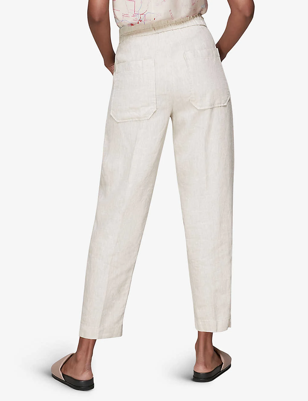 Whistles Barrel-leg Loose-fit Linen Trousers 5 Whistles Barrel-leg Loose-fit Linen Trousers - Image 3