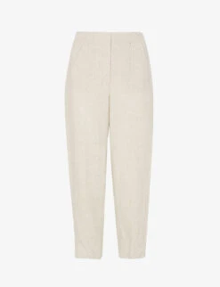 Whistles Barrel-leg Loose-fit Linen Trousers