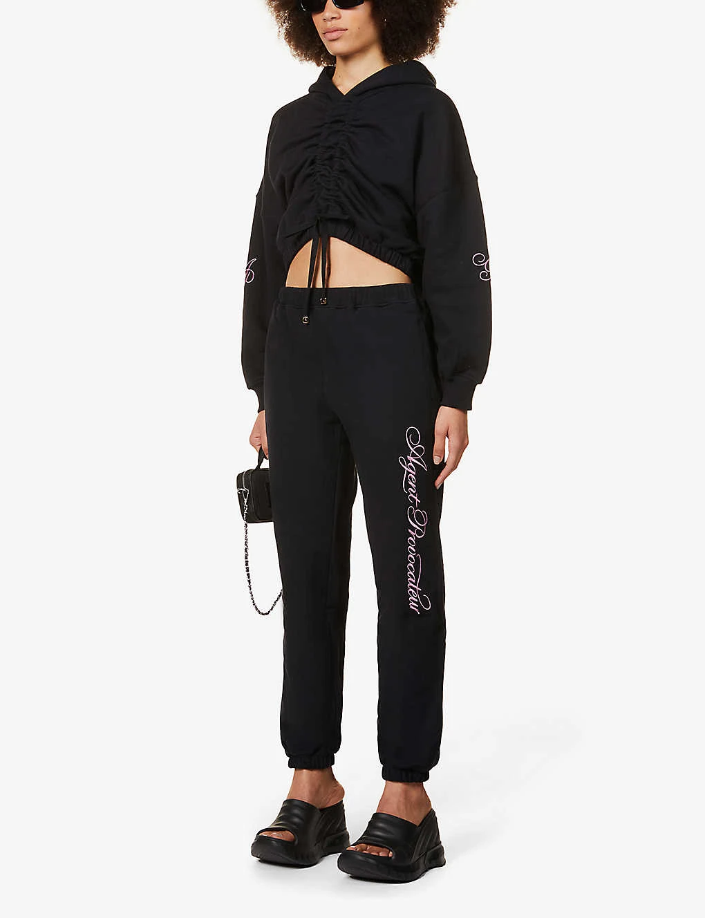 AGENT PROVOCATEUR Rayley Tapered-leg High-rise Cotton-jersey Jogging Bottoms 4 AGENT PROVOCATEUR Rayley Tapered-leg High-rise Cotton-jersey Jogging Bottoms - Image 2