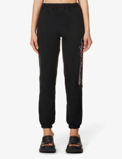 AGENT PROVOCATEUR Rayley Tapered-leg High-rise Cotton-jersey Jogging Bottoms 9 AGENT PROVOCATEUR Rayley Tapered-leg High-rise Cotton-jersey Jogging Bottoms -Closet By She R03832467 BLACKBABYPINK ALT02