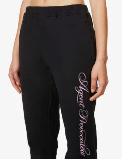 AGENT PROVOCATEUR Rayley Tapered-leg High-rise Cotton-jersey Jogging Bottoms 11 AGENT PROVOCATEUR Rayley Tapered-leg High-rise Cotton-jersey Jogging Bottoms -Closet By She R03832467 BLACKBABYPINK ALT04