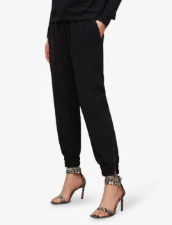 AllSaints Auden Relaxed Mid-rise Stretch-woven Trousers -Closet By She R03836055 BLACK ALT02