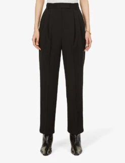 Bea High-rise Tapered Stretch-twill Trousers 9 Bea High-rise Tapered Stretch-twill Trousers -Closet By She R03852333 BLACK ALT02