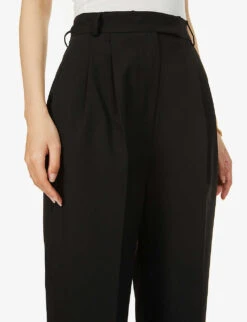 Bea High-rise Tapered Stretch-twill Trousers 11 Bea High-rise Tapered Stretch-twill Trousers -Closet By She R03852333 BLACK ALT04