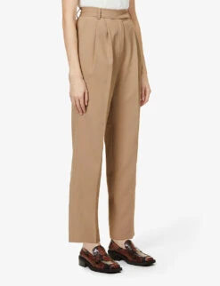 Bea Tapered High-rise Stretch-crepe Trousers -Closet By She R03852576 LATTE ALT02