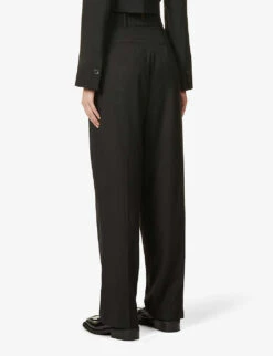 Gelso Pleated Tapered High-rise Woven Trousers -Closet By She R03852586 BLACK ALT03