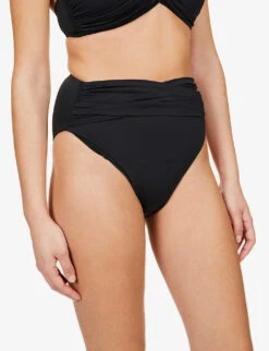 Seafolly Collective Wrap-detail High-rise Recycled Nylon-blend Bikini Bottoms -Closet By She R03854735 BLACK ALT02