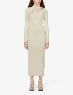 Shani Cut-out Stretch-knit Dress -Closet By She R03865537 BEIGE ALT02