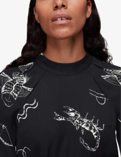 Whistles Kati Horoscope-print Woven Midi Dress -Closet By She R03872015 BLACK ALT04