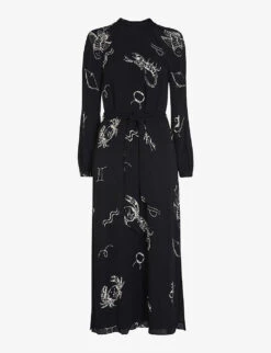 Whistles Kati Horoscope-print Woven Midi Dress