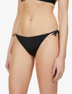Calvin Klein Intense Power Logo-print High-rise Bikini Bottoms -Closet By She R03874197 PVHBLACK ALT02