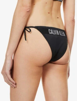 Calvin Klein Intense Power Logo-print High-rise Bikini Bottoms -Closet By She R03874197 PVHBLACK ALT03
