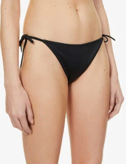 Calvin Klein Intense Power Logo-print High-rise Bikini Bottoms -Closet By She R03874197 PVHBLACK ALT04
