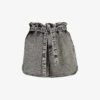 AllSaints Dale Paperbag-waist High-rise Stretch-denim Shorts -Closet By She R03875945 SNOWBLACK M