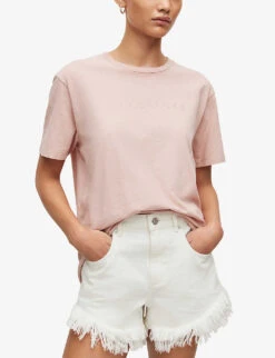 AllSaints Pippa Boyfriend Cotton-jersey T-shirt -Closet By She R03879750 SOFTPINK ALT02