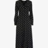 Whistles Izzy Horseshoe-print Recycled-polyester Midi Dress -Closet By She R03883259 BLACK M