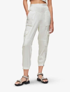 AllSaints Astarte Utility Tapered Mid-rise Recycled Polyester Cargo Trousers -Closet By She R03885701 CHALKWHITE ALT02