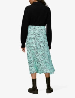 Whistles Tiger-print Button-front Woven Midi Skirt -Closet By She R03900966 MULTICOLOURED ALT03