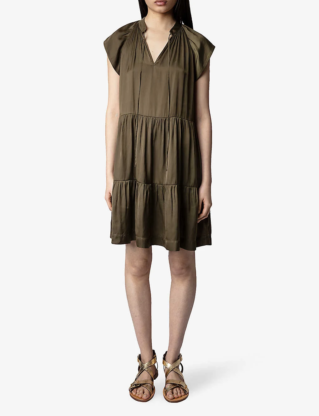 Zadig & Voltaire Rito Tiered Satin Mini Dress 4 Zadig & Voltaire Rito Tiered Satin Mini Dress - Image 2