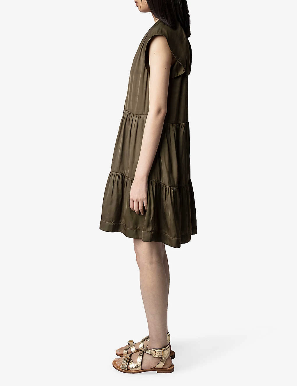 Zadig & Voltaire Rito Tiered Satin Mini Dress 5 Zadig & Voltaire Rito Tiered Satin Mini Dress - Image 3