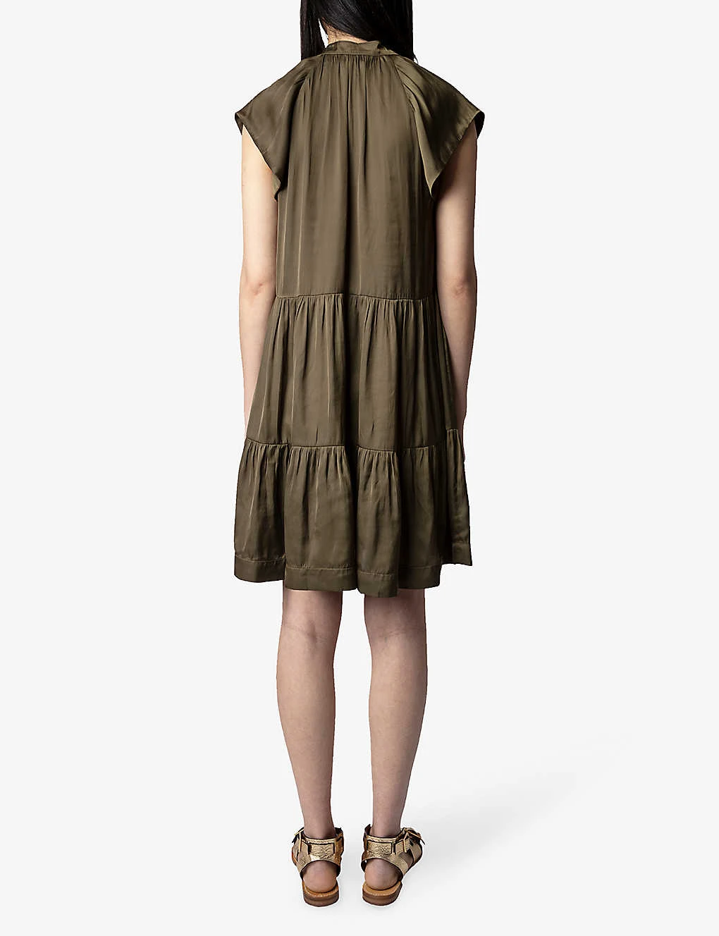 Zadig & Voltaire Rito Tiered Satin Mini Dress 6 Zadig & Voltaire Rito Tiered Satin Mini Dress - Image 4