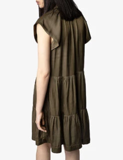 Zadig & Voltaire Rito Tiered Satin Mini Dress 11 Zadig & Voltaire Rito Tiered Satin Mini Dress -Closet By She R03909699 LAURIER ALT04