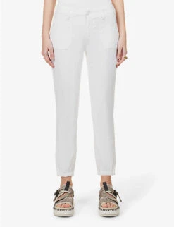 Paige Mayslie Cropped Tapered High-rise Jogging Bottoms -Closet By She R03913279 CRSIPWHITE ALT02