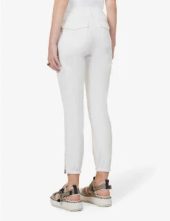 Paige Mayslie Cropped Tapered High-rise Jogging Bottoms -Closet By She R03913279 CRSIPWHITE ALT03