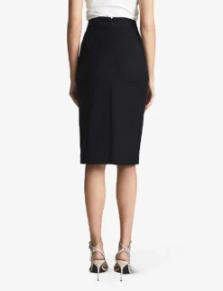 Reiss Haisley High-waisted Tailored Stretch-wool Blend Pencil Skirt -Closet By She R03925842 NAVY ALT03