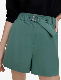 Maje Ivillette High-rise Tailored Stretch-woven Shorts -Closet By She R03947587 VERTS ALT04