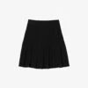 Sandro Firenze Pleat-detail Cotton-blend Mini Skirt -Closet By She R03947911 NOIRGRIS M
